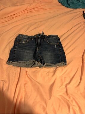 Dark Blue Denim Cutoff Shorts